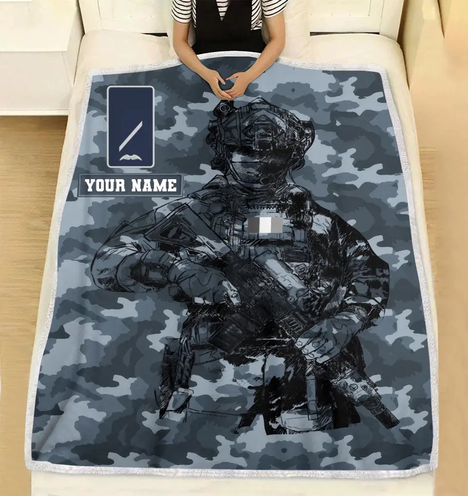 Personalized Ireland Solider/ Veteran Camo With Name And Rank Fleece Blanket 3D Printed - 0608230001