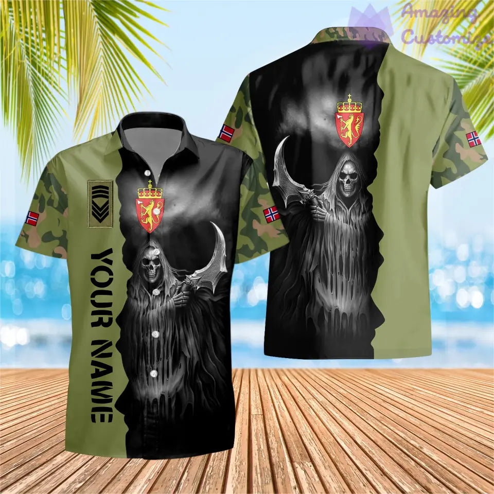 Sweat à capuche personnalisé avec camouflage soldat/vétéran norvégien avec nom et grade imprimé en 3D - 2601240001