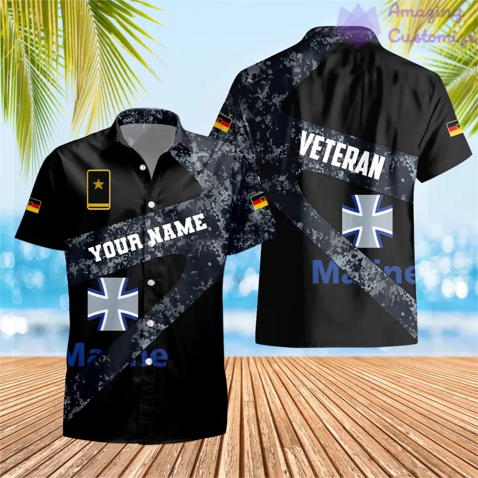 T-shirt personnalisé avec camouflage soldat/vétéran allemand avec nom et grade imprimé en 3D - 3001240001