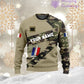 T-shirt personnalisé avec camouflage soldat/vétéran de la France avec nom et grade imprimé en 3D - 3001240001