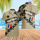 T-shirt personnalisé avec camouflage soldat/vétéran de la France avec nom et grade imprimé en 3D - 3001240001