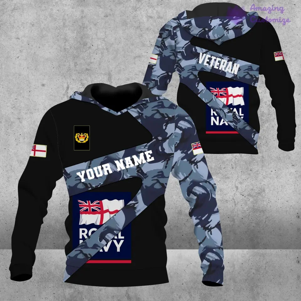 Personalized UK Soldier/ Veteran Camo With Name And Rank Hawaii shirt 3D Printed  - 3001240001