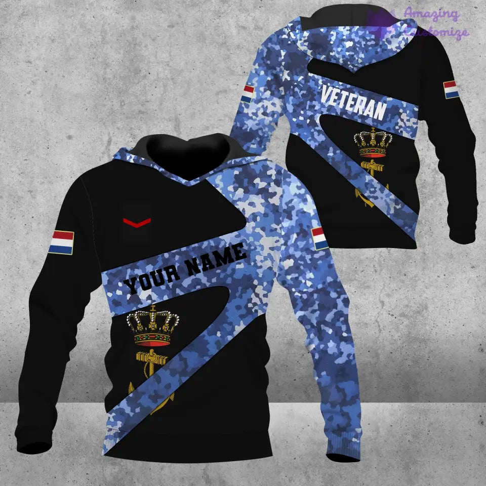 Personalized Netherlands Soldier/ Veteran Camo With Name And Rank Hawaii shirt 3D Printed  - 3001240001