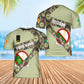 T-shirt Hawaï personnalisé avec camouflage soldat/vétéran irlandais avec nom et grade imprimé en 3D - 3001240001