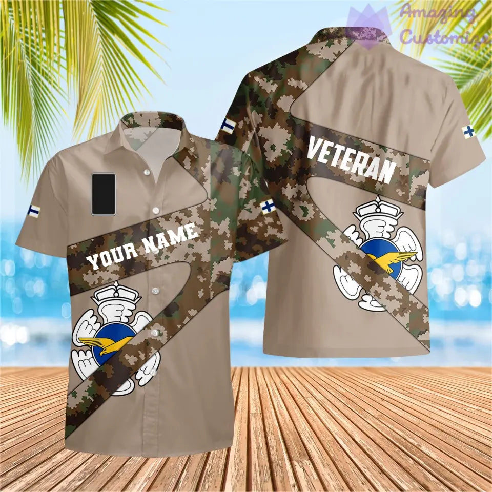 Personalized Finland Soldier/ Veteran Camo With Name And Rank Hawaii shirt 3D Printed  - 3001240001