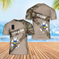 T-shirt Hawaï personnalisé avec camouflage soldat/vétéran finlandais avec nom et grade imprimé en 3D - 3001240001