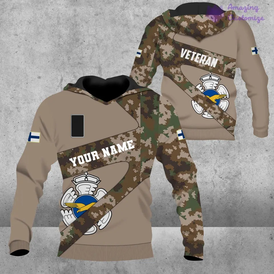 Personalized Finland Soldier/ Veteran Camo With Name And Rank Ugly Sweater 3D Printed  - 3001240001