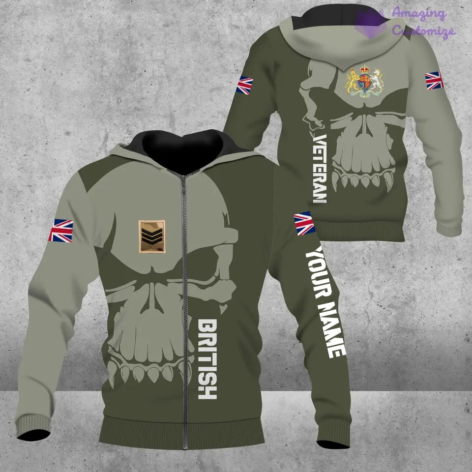 Personalisierter Kapuzenpullover mit Camouflage-Muster für britische Soldaten/Veteranen mit Namen und Rang, 3D-Druck – 1602240001