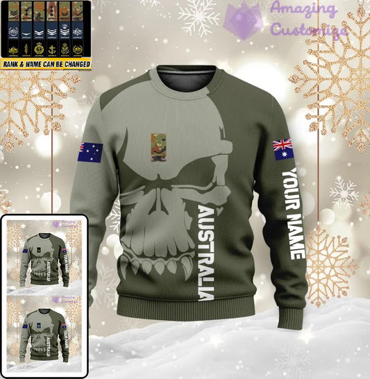 Pull moche personnalisé avec camouflage soldat/vétéran australien avec nom et grade imprimé en 3D - 1602240001