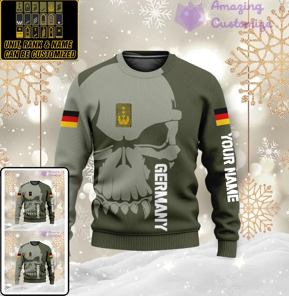 Personalized Germany Soldier/ Veteran Camo With Name And Rank Ugly Sweater 3D Printed  - 1602240001