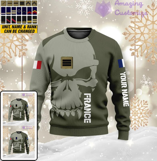 Personalisierter französischer Soldat/Veteranen-Tarnpullover mit Namen und Rang, 3D-Druck – 1602240001