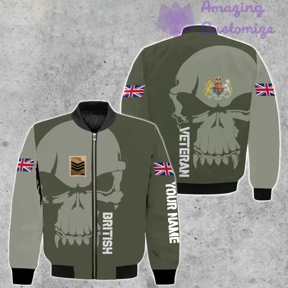 Personalized UK Soldier/ Veteran Camo With Name And Rank Hoodie 3D Printed  - 1602240001