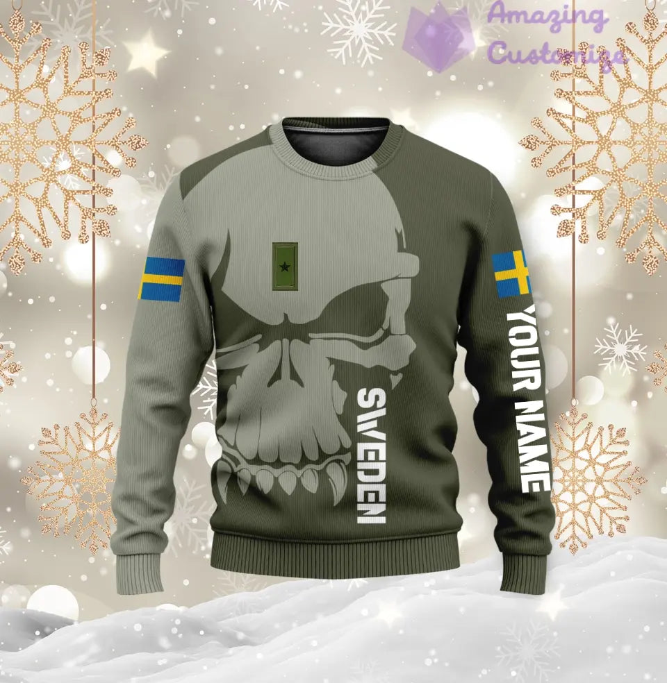 Personalized Sweden  Soldier/ Veteran Camo With Name And Rank Hoodie 3D Printed  - 17080416