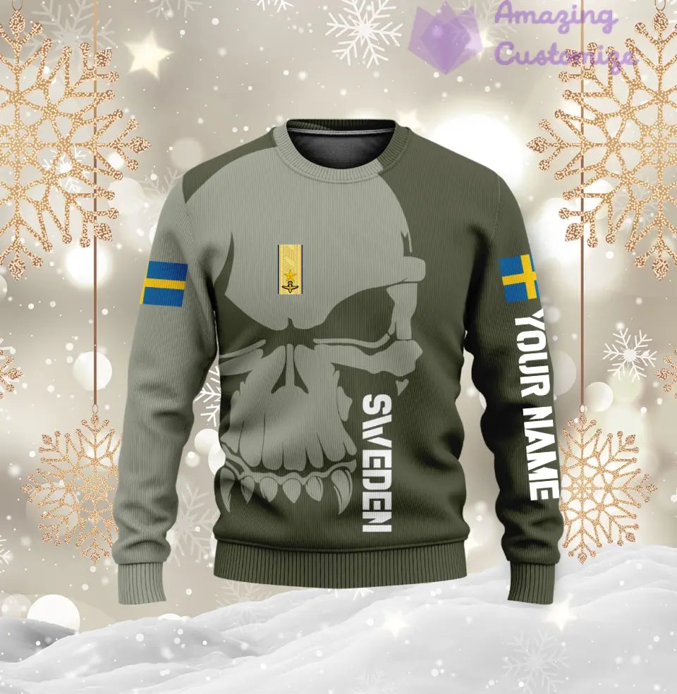 Personalized Sweden  Soldier/ Veteran Camo With Name And Rank Hoodie 3D Printed  - 17080416