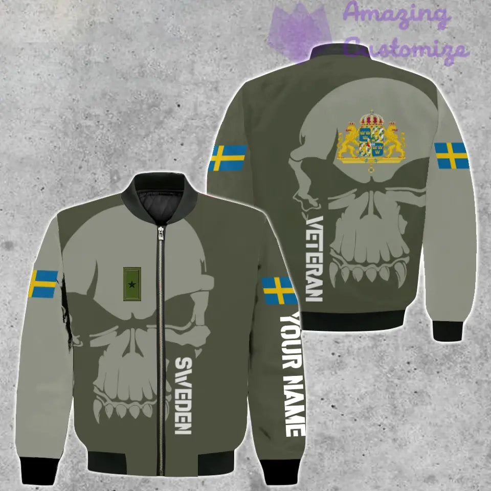 Personalized Sweden  Soldier/ Veteran Camo With Name And Rank Hoodie 3D Printed  - 17080416