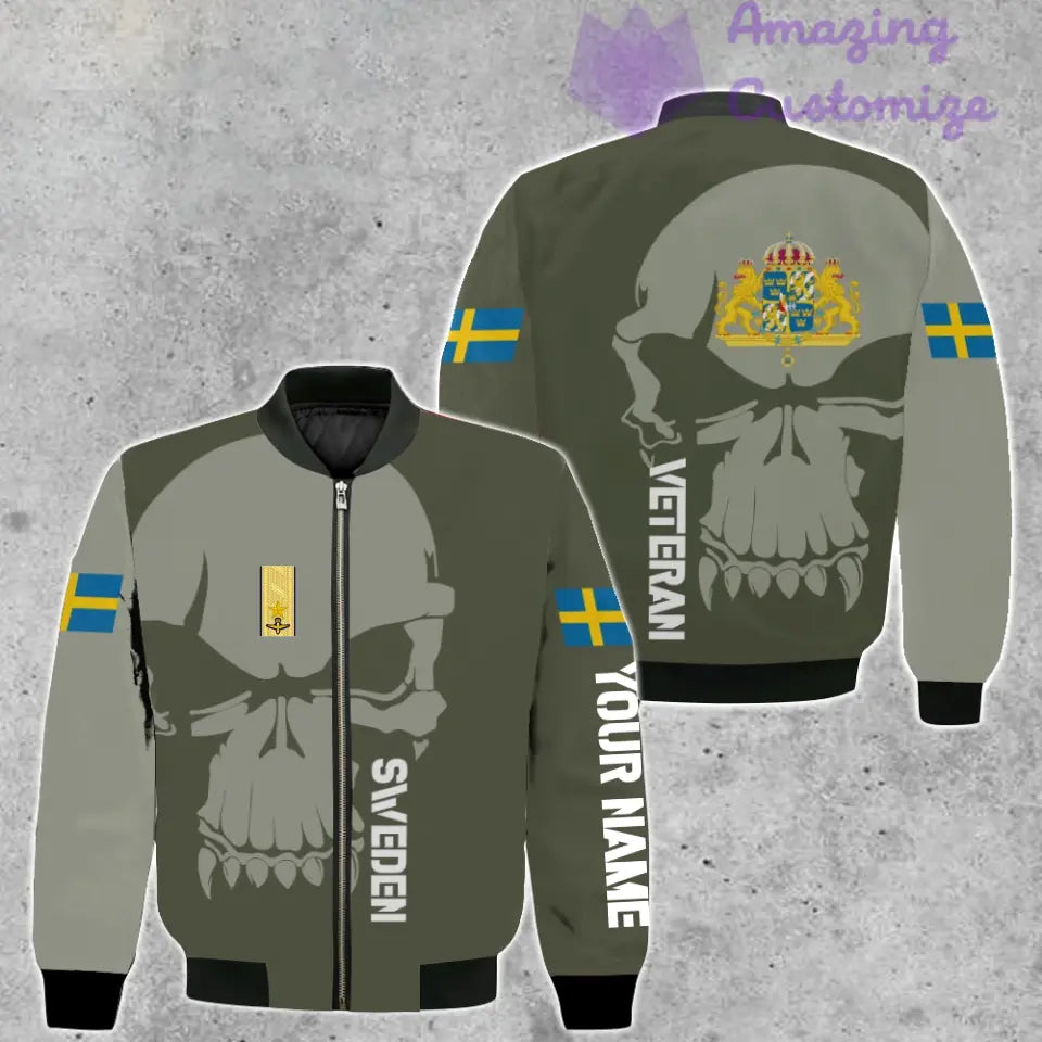 Personalized Sweden  Soldier/ Veteran Camo With Name And Rank Hoodie 3D Printed  - 17080416