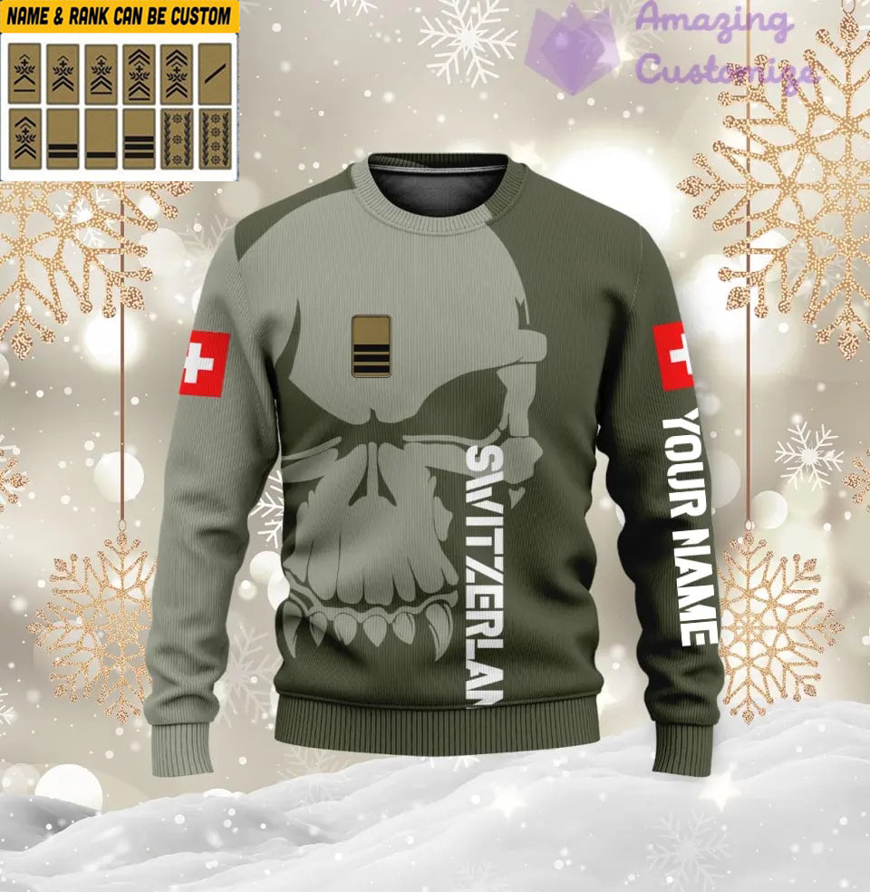 Personalisierter Schweizer Soldat/Veteranen-Tarnpullover mit Namen und Rang, 3D-Druck – 1602240001