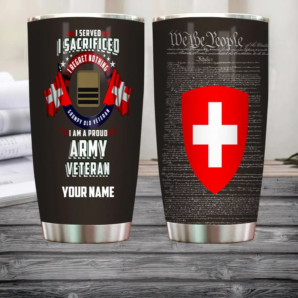 Personalisierter Schweizer Veteran/Soldat mit Rang und Namen, Camouflage-Becher, komplett bedruckt – 2202240001