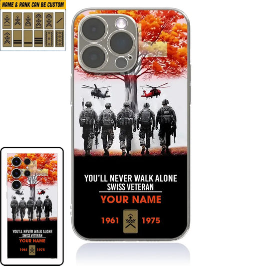 Personalized Swiss Soldier/Veterans With Rank, Year And Name Phone Case Printed - 2302240001