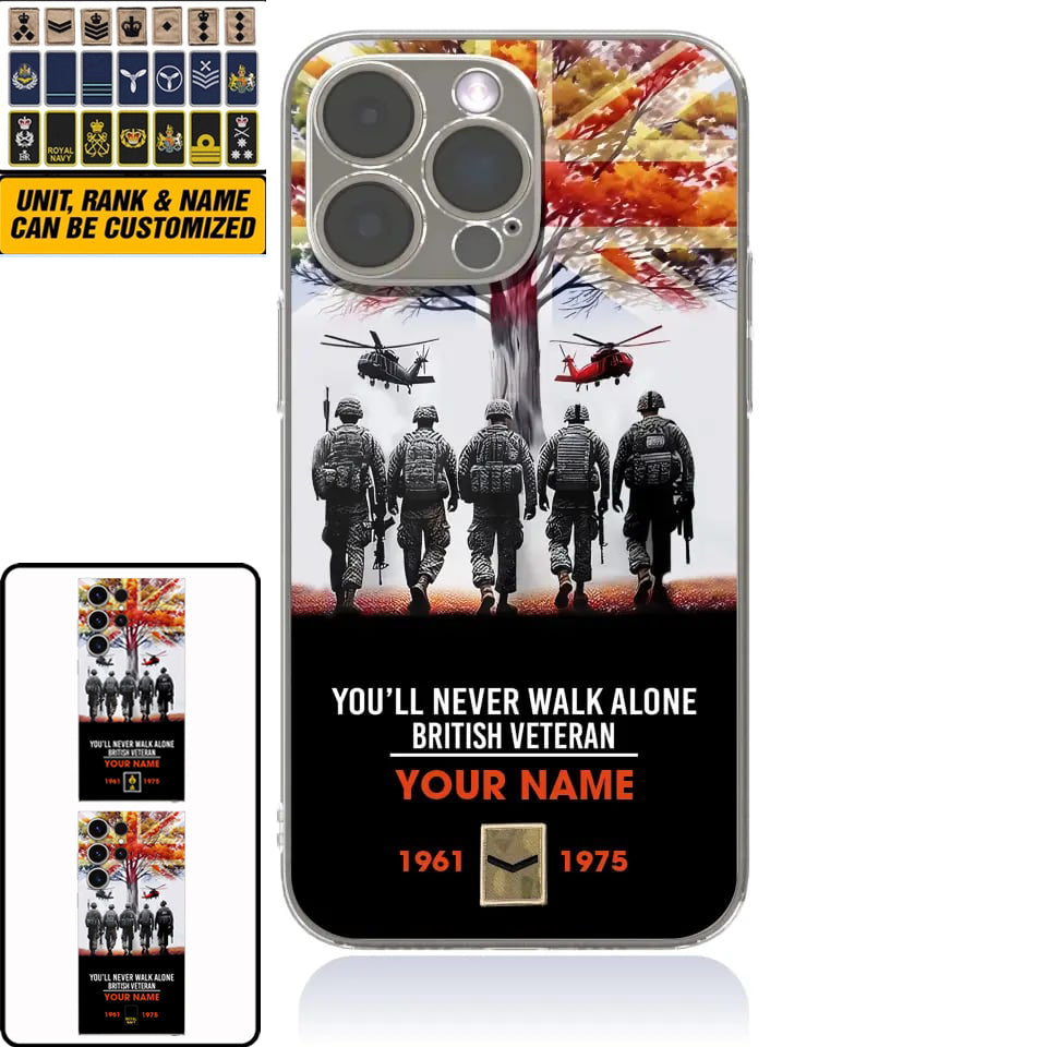 Personalized UK Soldier/Veterans With Rank, Year And Name Phone Case Printed - 2302240001