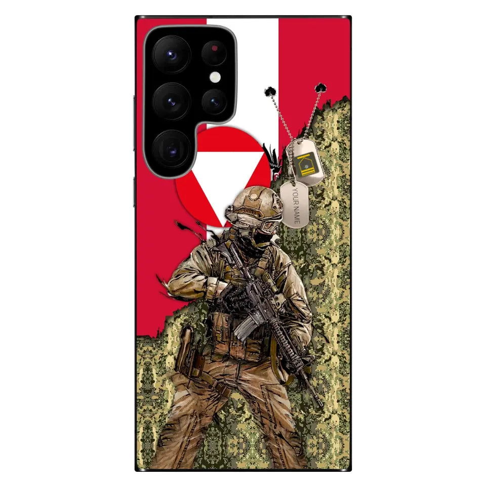 Personalized Austrian Soldier/Veterans With Rank And Name Phone Case Printed - 2602240001