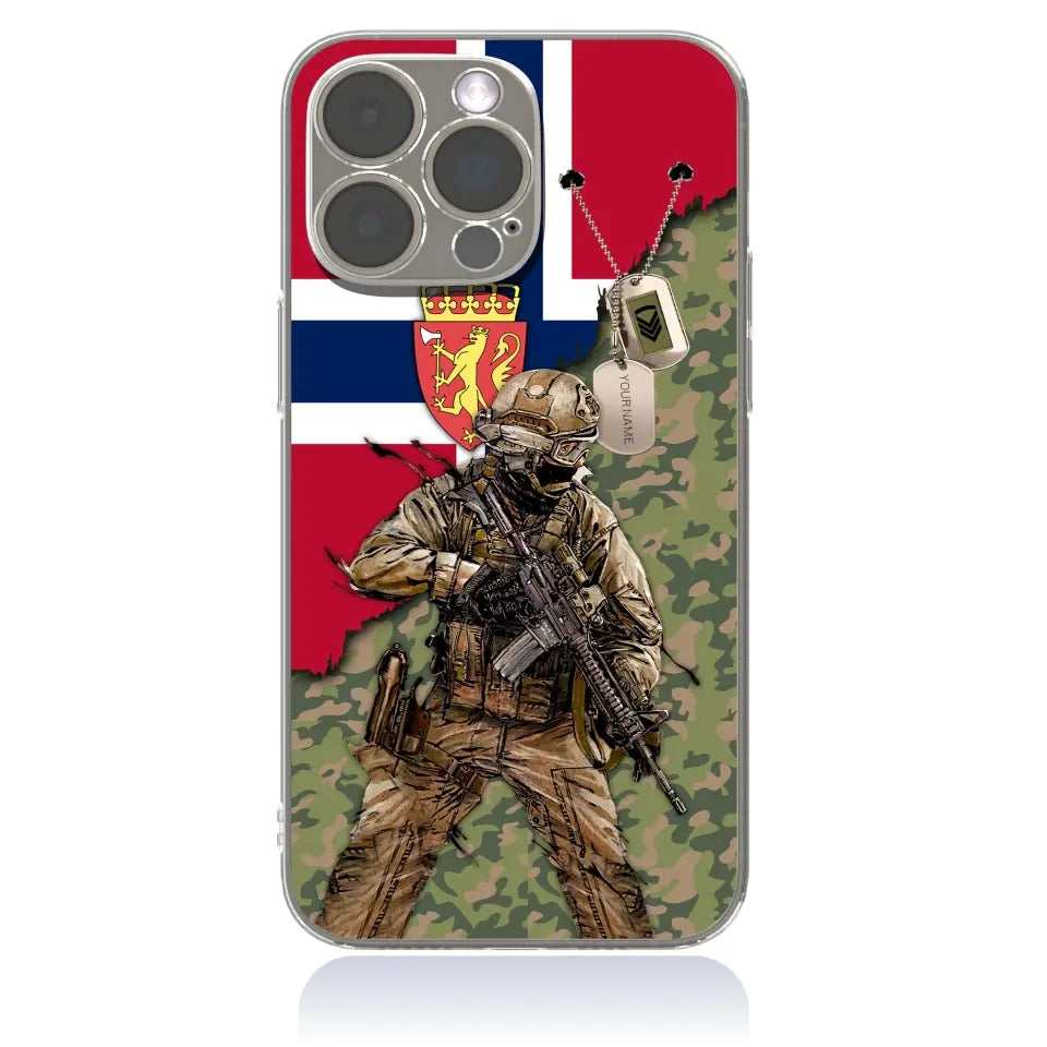 Personalized Norway Soldier/Veterans With Rank And Name Phone Case Printed - 2602240001