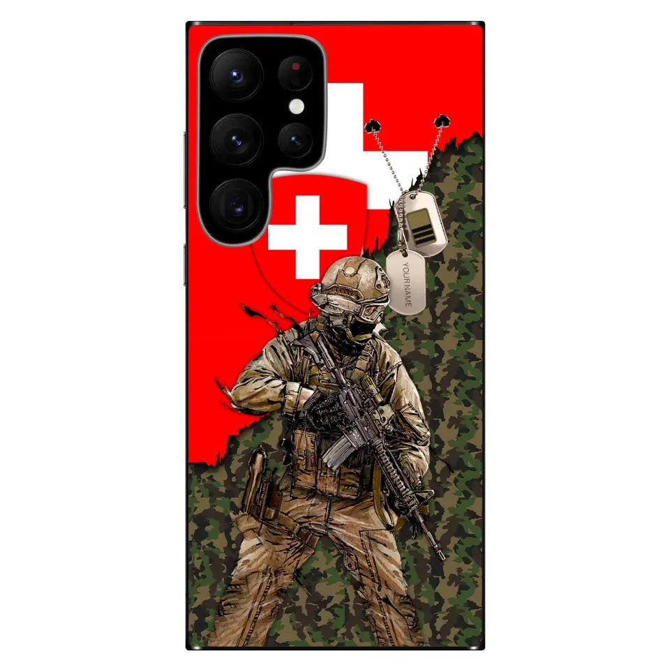 Personalized Swiss Soldier/Veterans With Rank And Name Phone Case Printed - 2602240001