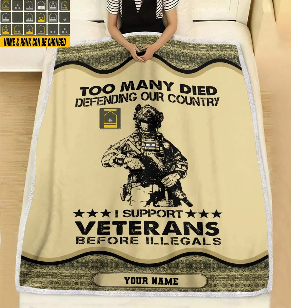 Personalized Austrian Solider/ Veteran Camo With Name And Rank Fleece Blanket 3D Printed - 2102240001