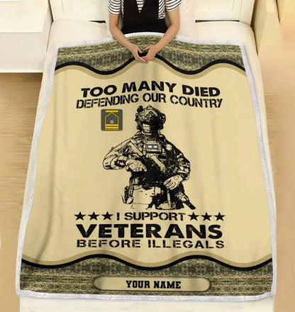 Personalized Austrian Solider/ Veteran Camo With Name And Rank Fleece Blanket 3D Printed - 2102240001