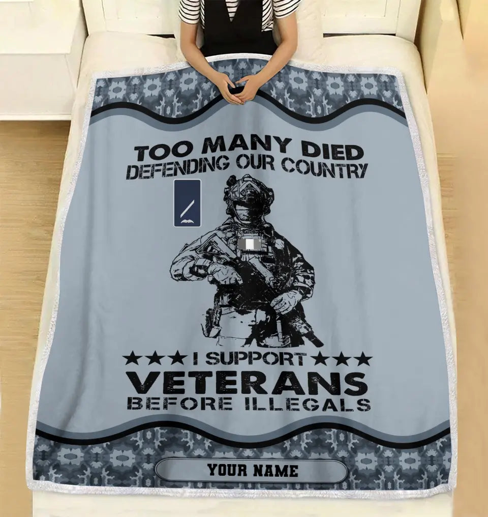 Personalized Ireland Soldier/ Veteran Camo With Name And Rank Fleece Blanket 3D Printed - 2102240001