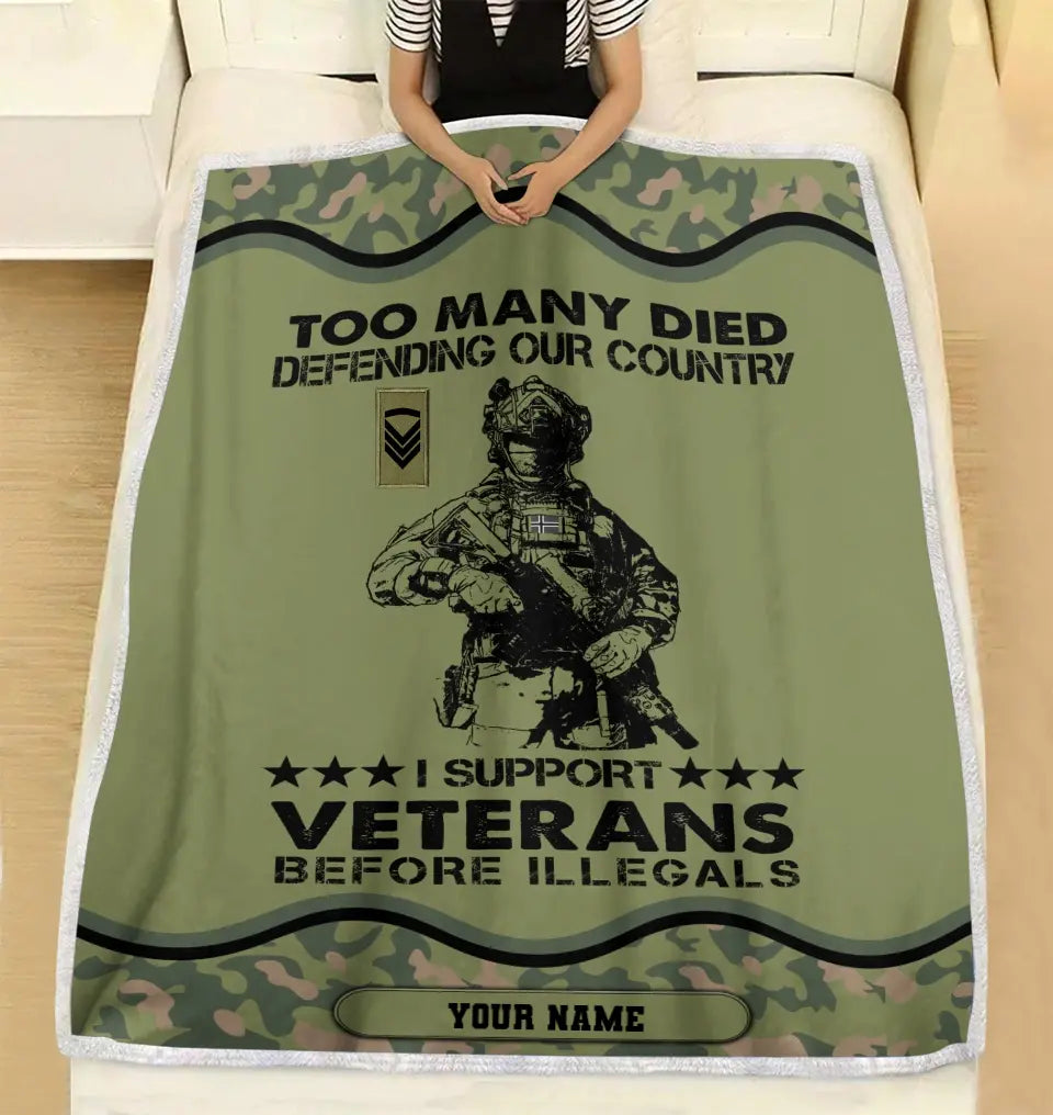 Personalized Norway Soldier/ Veteran Camo With Name And Rank Fleece Blanket 3D Printed - 2102240001