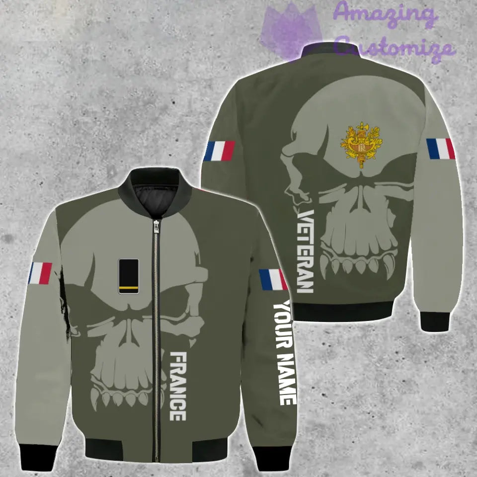 Pull moche personnalisé avec camouflage soldat/vétéran de la France avec nom et grade imprimé en 3D - 1602240001