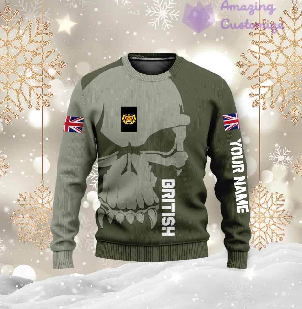 Personalized UK Soldier/ Veteran Camo With Name And Rank Ugly Sweater 3D Printed  - 1602240001