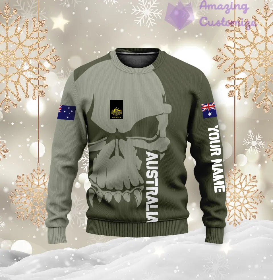 Personalized Australian  Soldier/ Veteran Camo With Name And Rank Ugly Sweater 3D Printed  - 1602240001