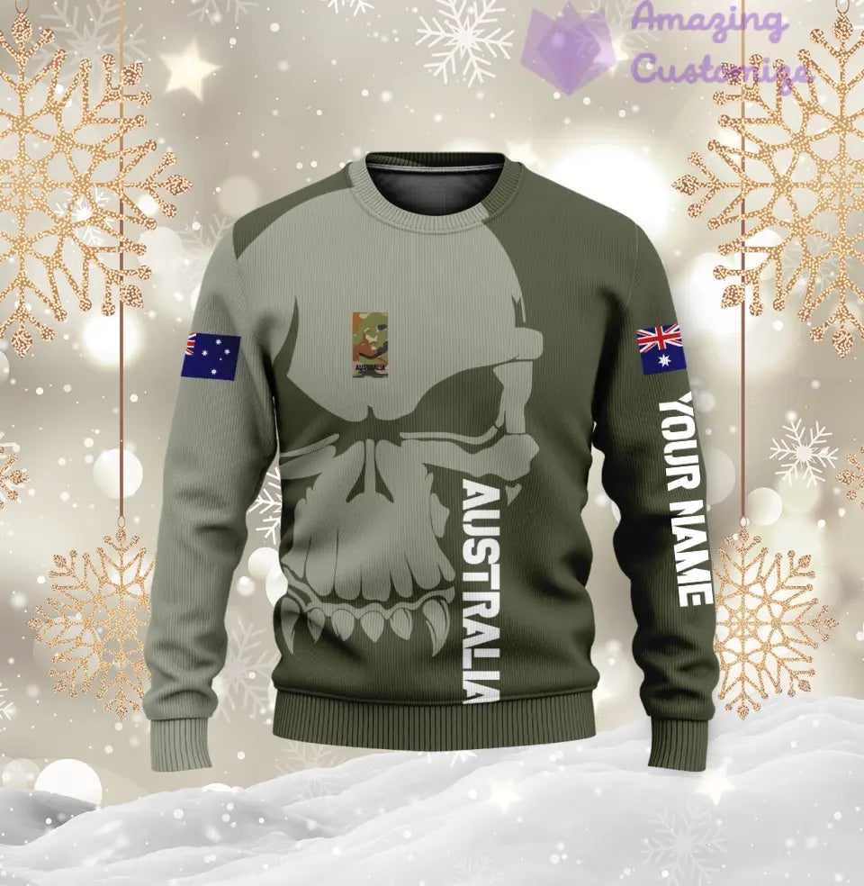 Personalized Australian  Soldier/ Veteran Camo With Name And Rank Ugly Sweater 3D Printed  - 1602240001