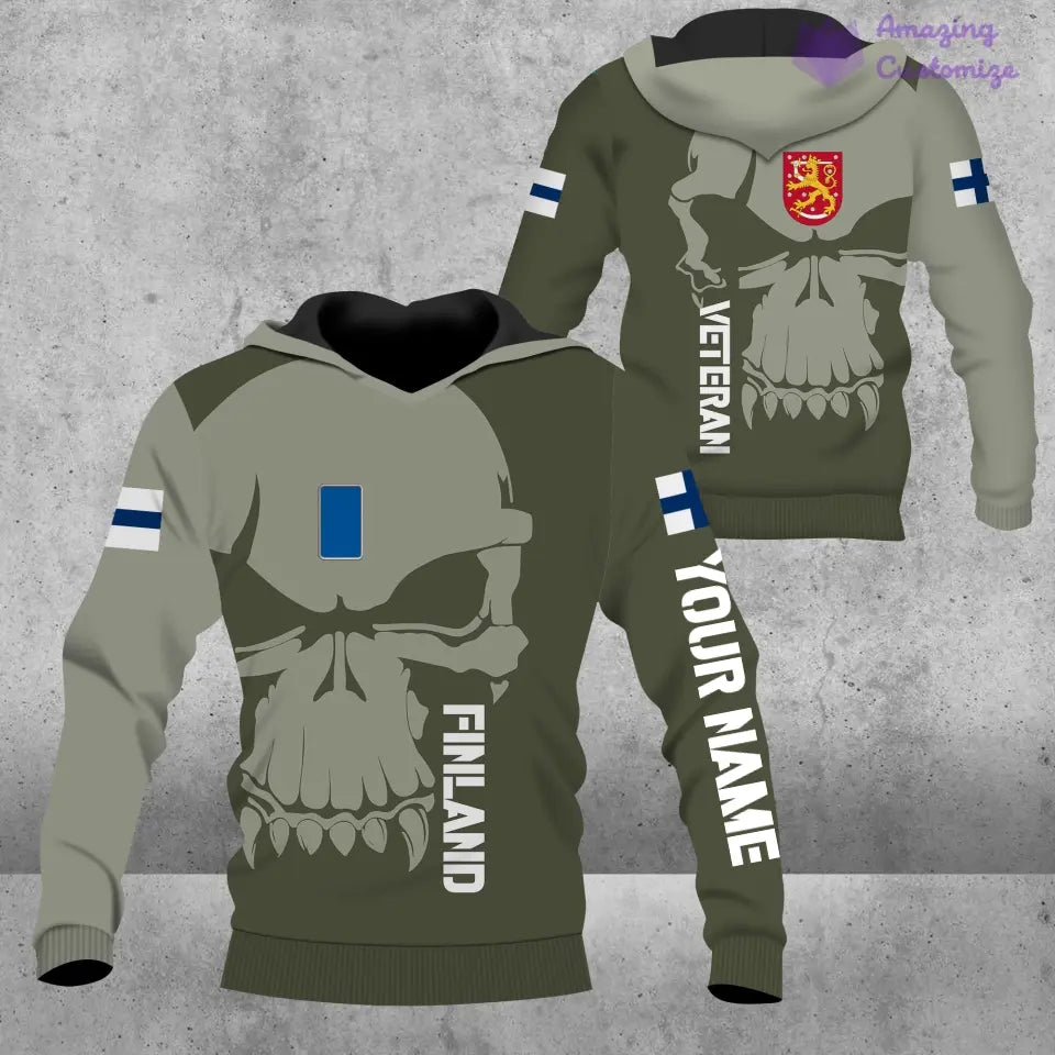 Personalisierter finnischer Soldat/Veteranen-Tarnpullover mit Namen und Rang, 3D-Druck – 1602240001