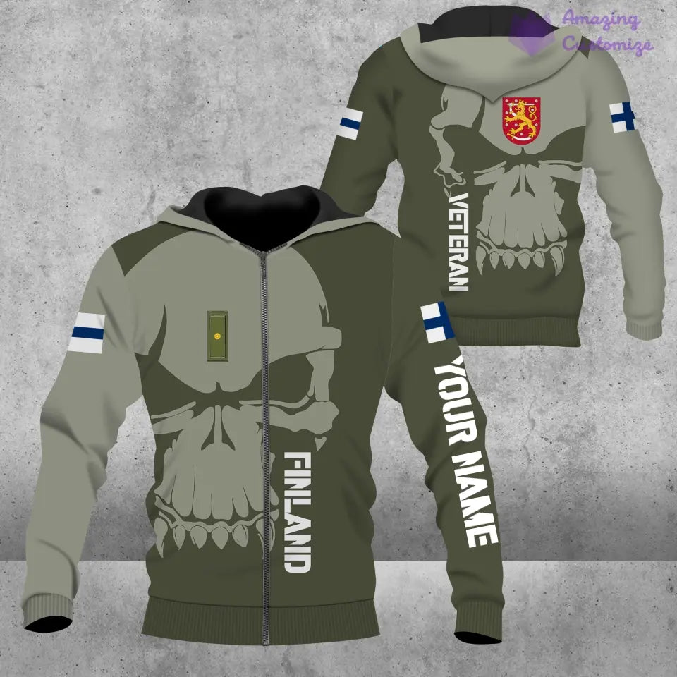 Pull moche personnalisé avec camouflage soldat/vétéran finlandais avec nom et grade imprimé en 3D - 1602240001