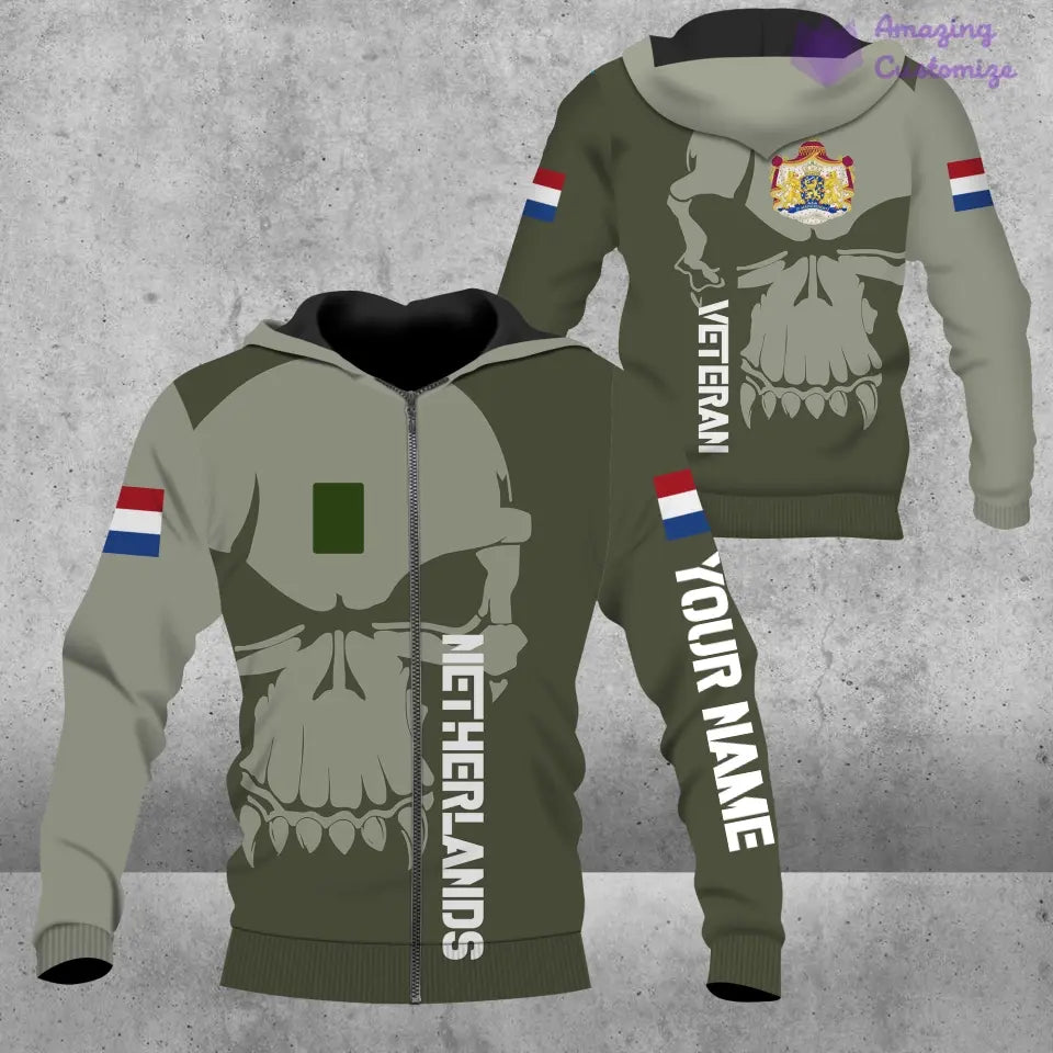 Pull moche personnalisé avec camouflage soldat/vétéran des Pays-Bas avec nom et grade imprimé en 3D - 1602240001