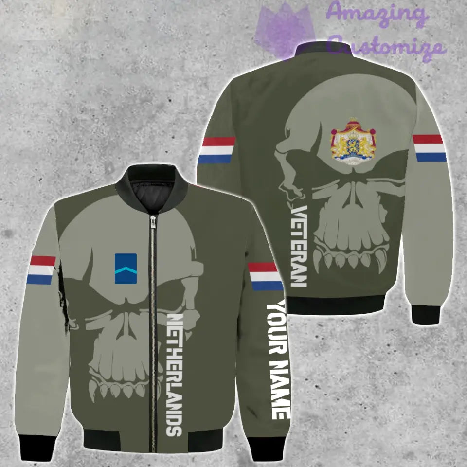 Personalisierter niederländischer Soldat/Veteranen-Tarnpullover mit Namen und Rang, 3D-Druck – 1602240001