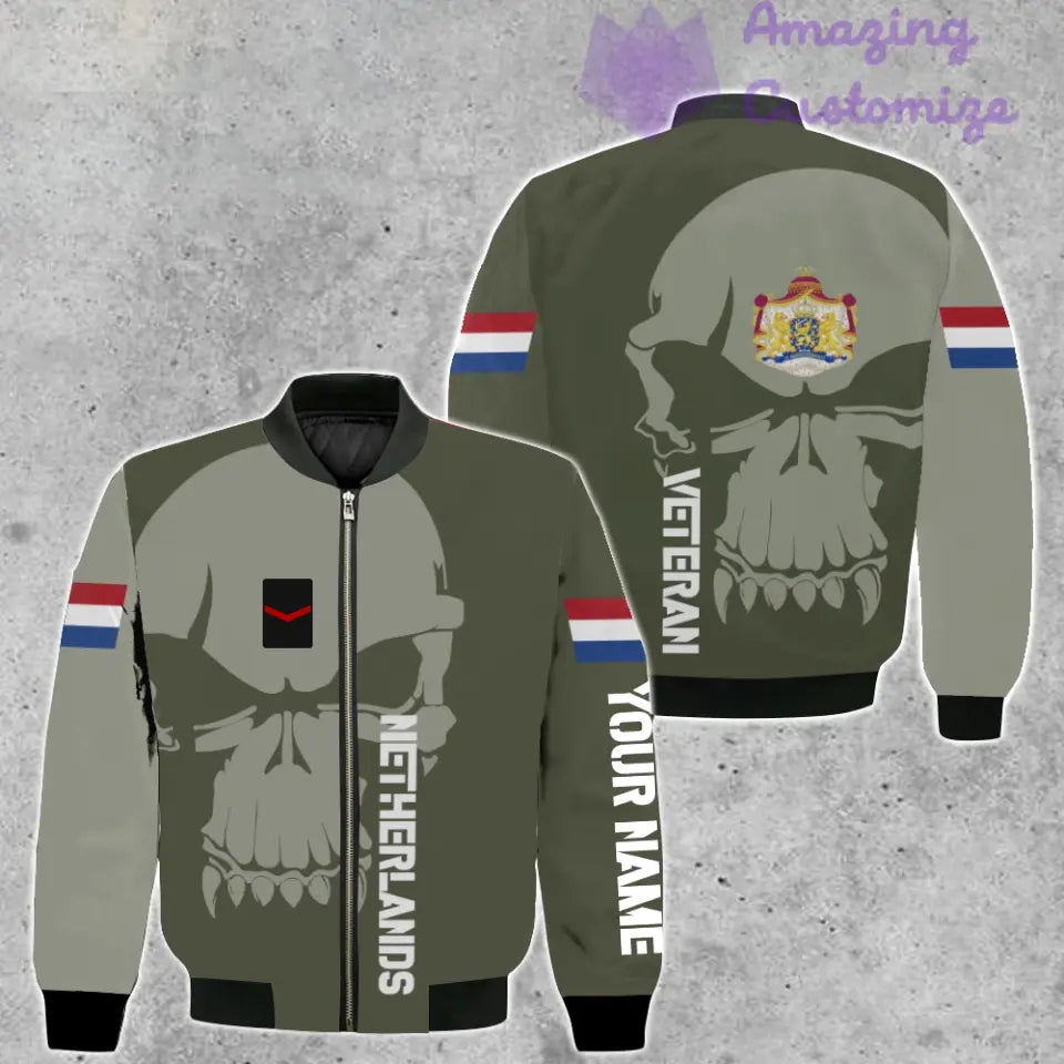 Personalisierter niederländischer Soldat/Veteranen-Tarnpullover mit Namen und Rang, 3D-Druck – 1602240001