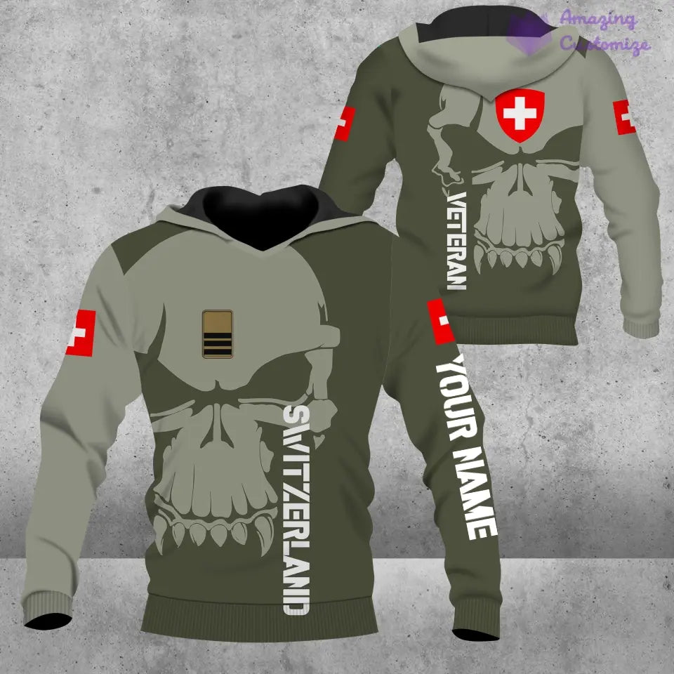 Personalized Swiss Soldier/ Veteran Camo With Name And Rank Ugly Sweater 3D Printed - 1602240001