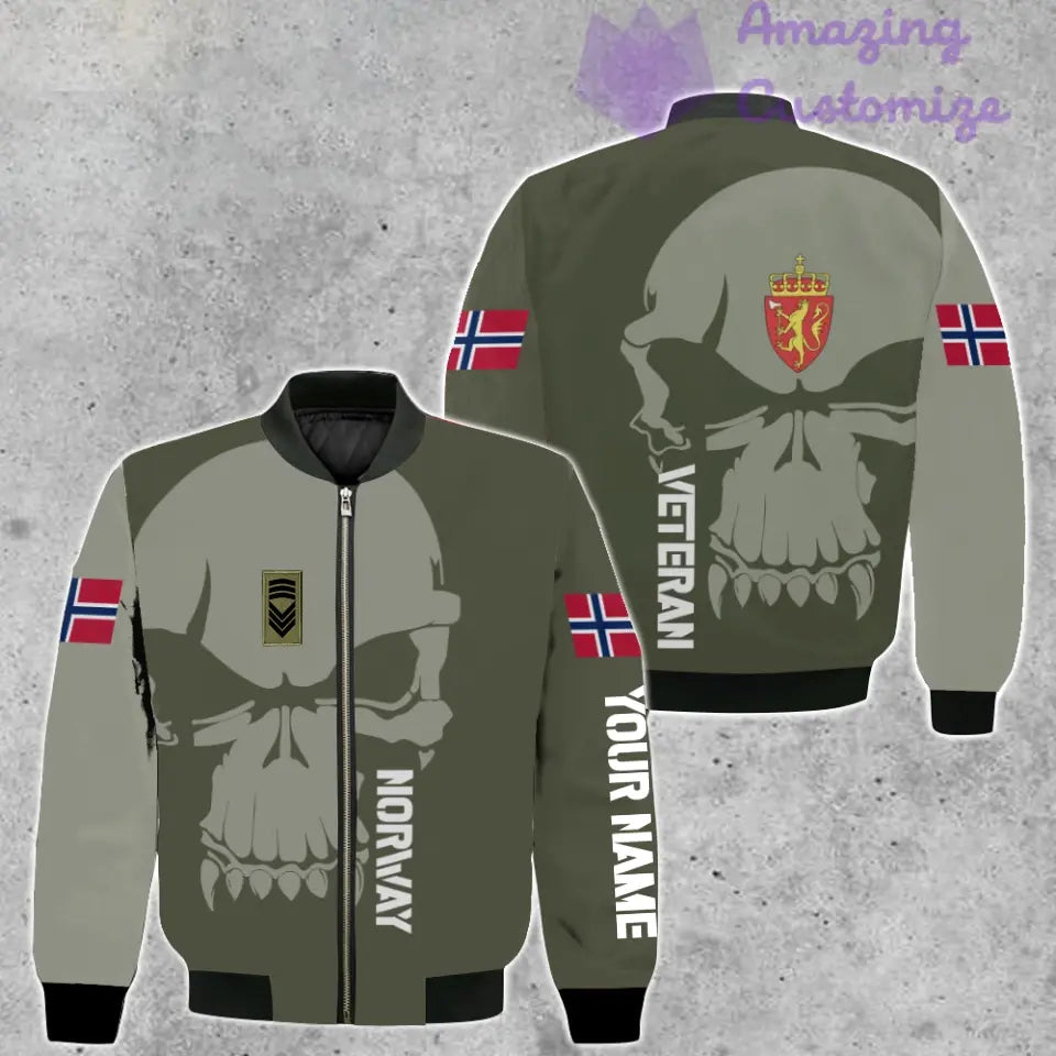 Personalisierter norwegischer Soldat/Veteranen-Tarnpullover mit Namen und Rang, 3D-Druck – 1602240001