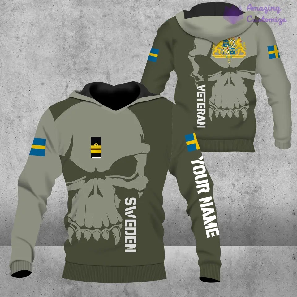 Personalized Sweden  Soldier/ Veteran Camo With Name And Rank Hawaii Shirt 3D Printed  - 1602240001