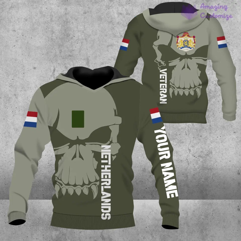 Personalized Netherlands Soldier/ Veteran Camo With Name And Rank Hawaii Shirt 3D Printed  - 1602240001