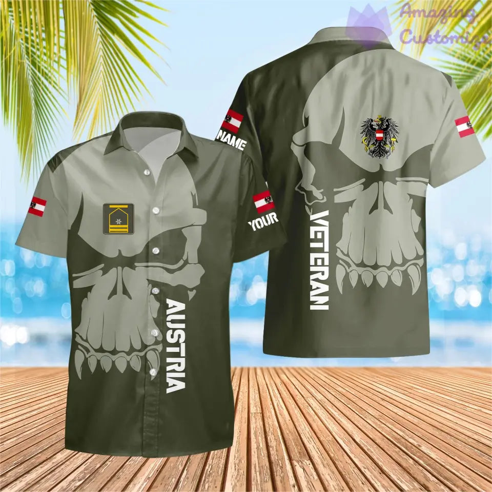 Personalized Austrian Soldier/ Veteran Camo With Name And Rank Hawaii Shirt 3D Printed - 1602240001