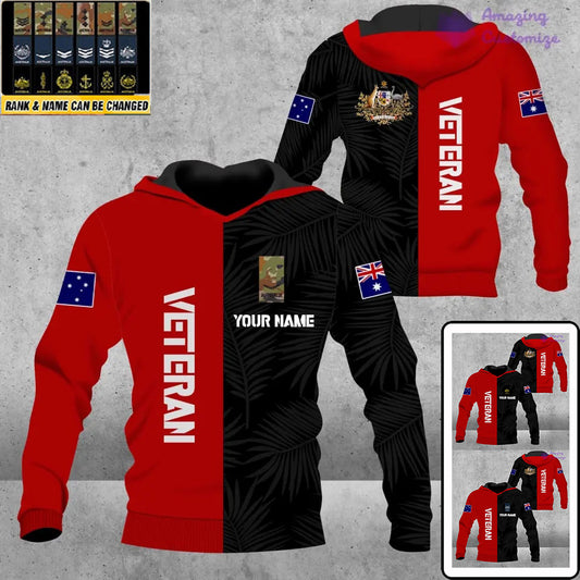 Personalized Australian  Soldier/ Veteran Camo With Name And Rank Hoodie 3D Printed  - 17086464