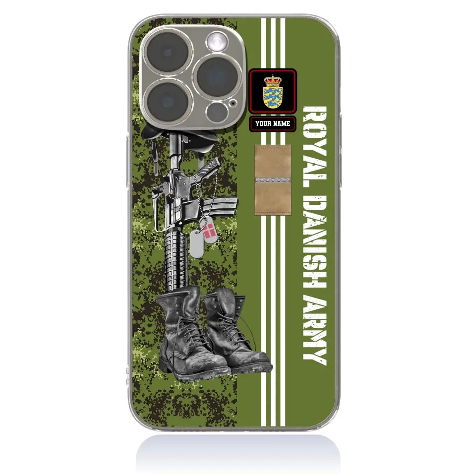 Personalized Denmark Soldier/Veterans With Rank, Name Phone Case Printed - 0403240001