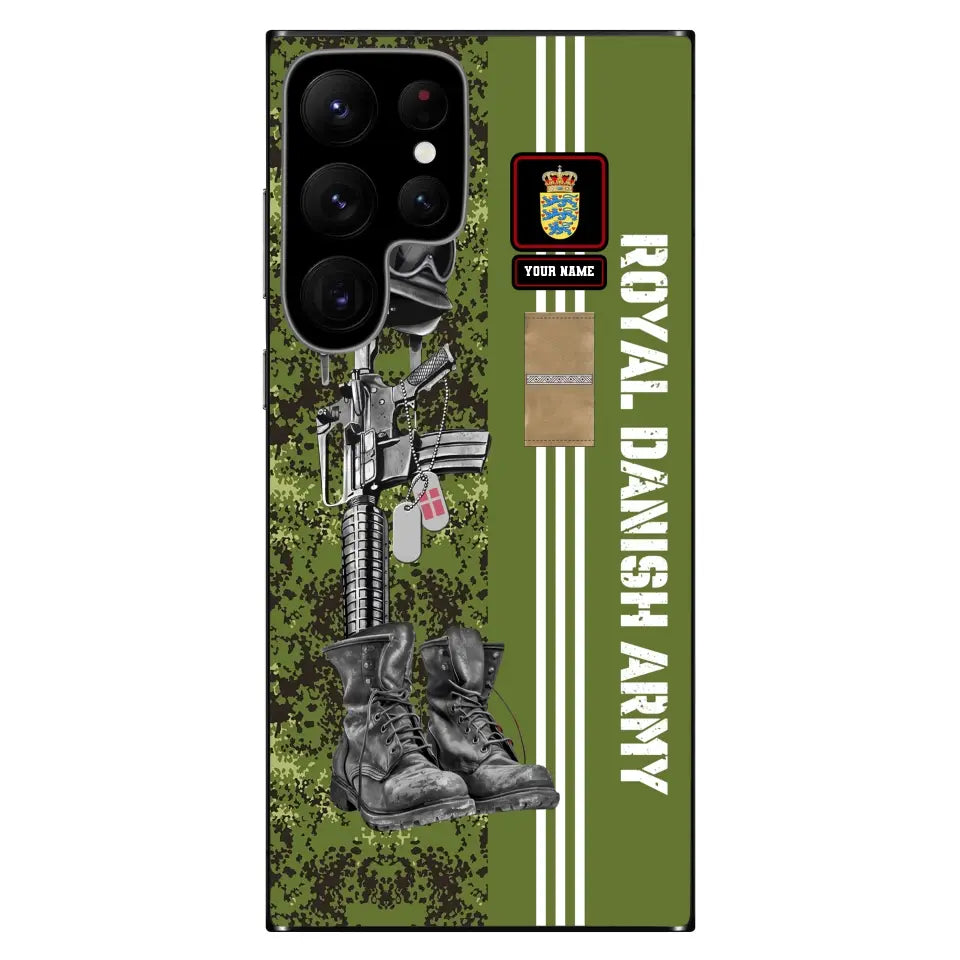 Personalized Denmark Soldier/Veterans With Rank, Name Phone Case Printed - 0403240001