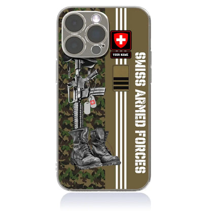 Personalized Swiss Soldier/Veterans With Rank, Name Phone Case Printed - 0403240001