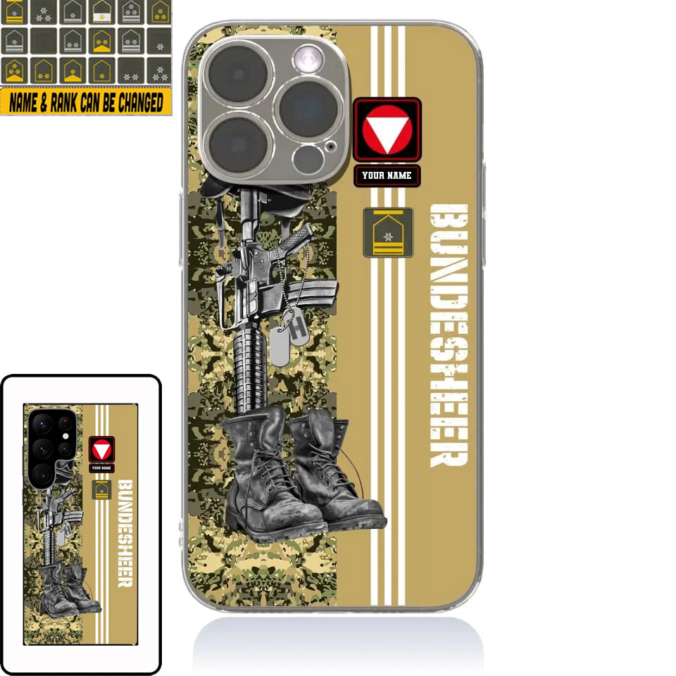 Personalized Austrian Soldier/Veterans With Rank, Name Phone Case Printed - 0403240001